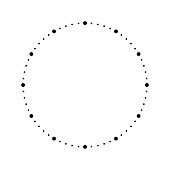 Clock face. Blank hour dial. Dots mark minutes and hours. Simple flat vector illustration