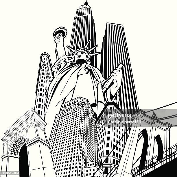 nyc superplex - new york state stock illustrations