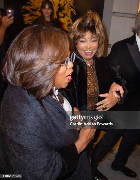 Oprah Winfrey and Tina Turner attend the opening night of "Tina - The Tina Turner Musical" on Broadway on November 7, 2019 in New York City.