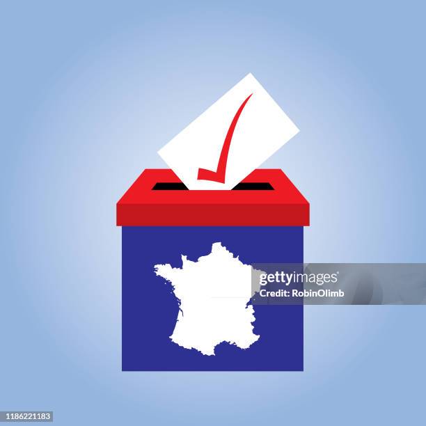 stockillustraties, clipart, cartoons en iconen met frankrijk stemvak icoon - first round of presidential election in france