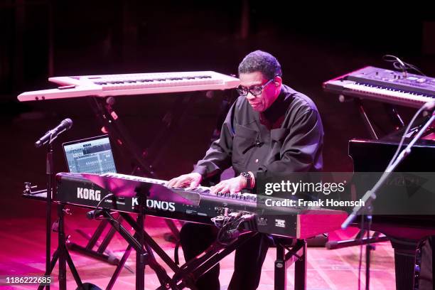 American pianist Herbie Hancock performs live on stage during a concert at the Philharmonie on December 2, 2019 in Berlin, Germany.