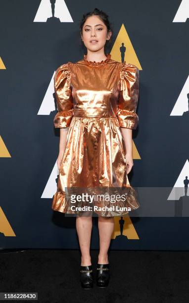 Rosa Salazar attends the Academy Nicholl Fellowships Screenwriting Awards at AMPAS Samuel Goldwyn Theater on November 07, 2019 in Beverly Hills,...