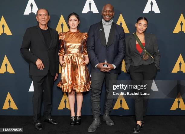 Wes Studi, Rosa Salazar, Tyrese Gibson and Amandla Stenberg attend the Academy Nicholl Fellowships Screenwriting Awards at AMPAS Samuel Goldwyn...