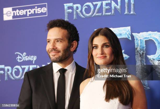 Idina Menzel and husband, Aaron Lohr attend the world premiere of Disney's "Frozen 2" held at Dolby Theatre on November 07, 2019 in Hollywood,...