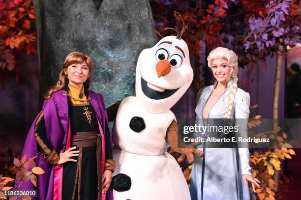 Anna, Olaf, and Elsa attend the world premiere of Disney's "Frozen 2" at Hollywood's Dolby Theatre on Thursday, November 7, 2019 in Hollywood,...