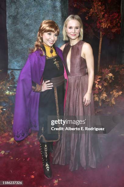 Anna and Actress Kristen Bell attend the world premiere of Disney's "Frozen 2" at Hollywood's Dolby Theatre on Thursday, November 7, 2019 in...