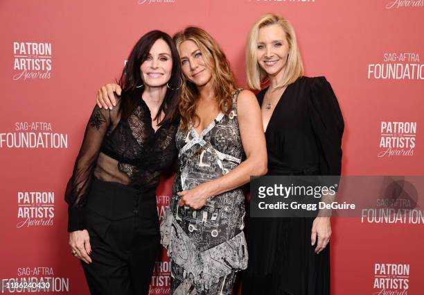 Courteney Cox, winner of the 'Artists Inspiration Award' Jennifer Aniston and Lisa Kudrow attend SAG-AFTRA Foundation's 4th Annual Patron of the...