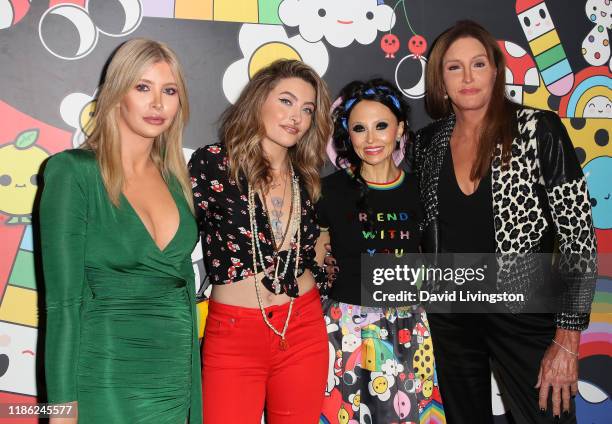 Sophia Hutchins, Paris Jackson, Stacey Bendet and Caitlyn Jenner attend the alice + olivia by Stacey Bendet x FriendsWithYou Collection LA launch...