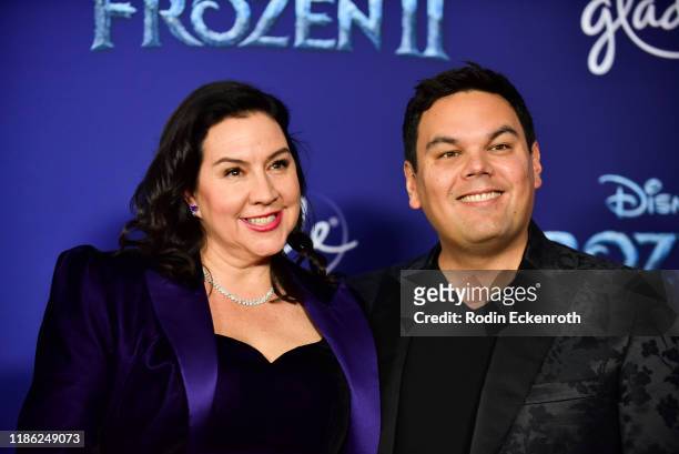 Kristen Anderson-Lopez and Robert Lopez attend the Premiere of Disney's "Frozen 2" at Dolby Theatre on November 07, 2019 in Hollywood, California.