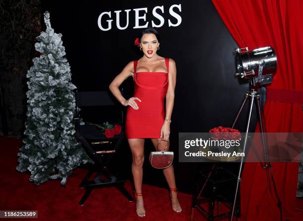 Kelsie Smeby attends GUESS Kicks-off Holiday Season at The Peppermint Club on November 07, 2019 in Los Angeles, California.