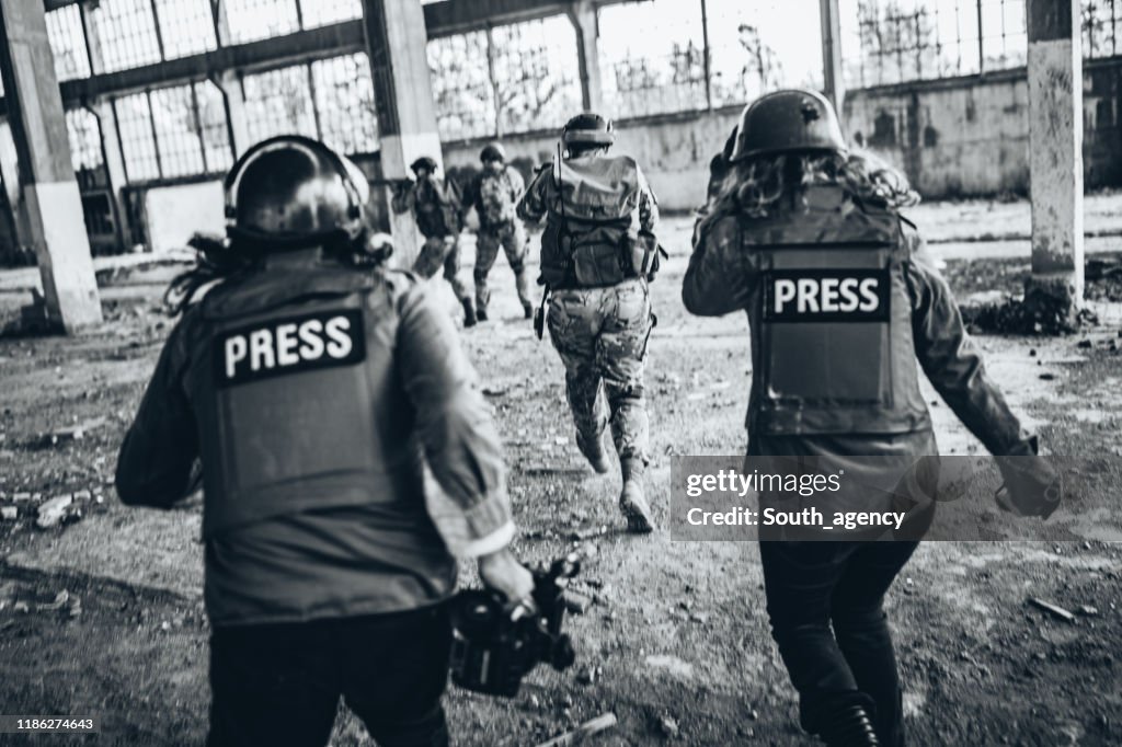 Journalists reporting from the war zone