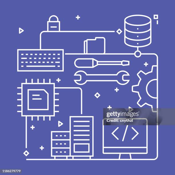 Computer Management System Outline Photos and Premium High Res Pictures ...