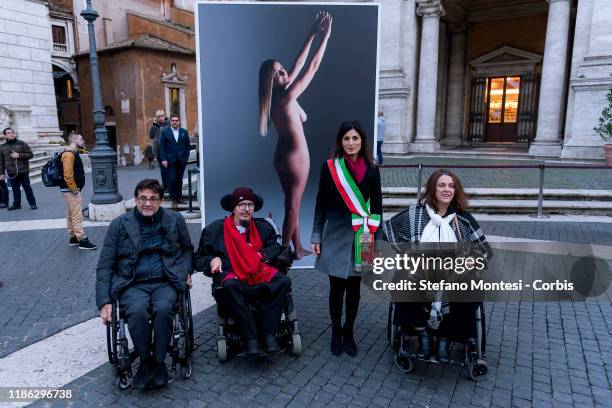 The President of the Italian Paralympic Committee Luca Pancalli , the Mayor of Rome Virginia Raggi attend the International Day of People with...