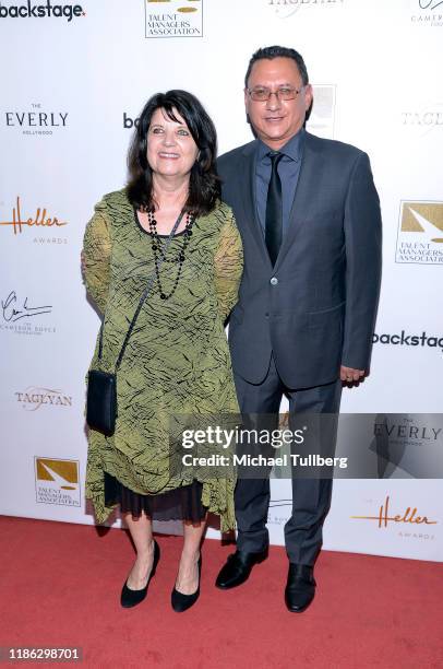 Arlene Thornton and Larry Riess attend the 15th Annual Heller Awards at Taglyan Complex on November 07, 2019 in Los Angeles, California.