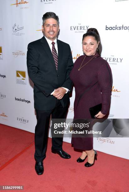 Luciano Reeves and Nancy Luciano attend the 15th Annual Heller Awards at Taglyan Complex on November 07, 2019 in Los Angeles, California.