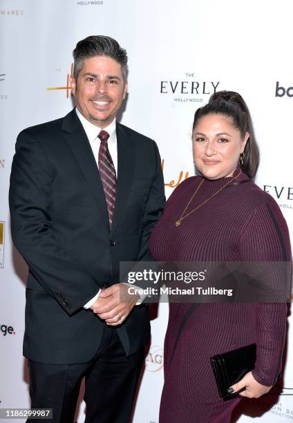 Luciano Reeves and Nancy Luciano attend the 15th Annual Heller Awards at Taglyan Complex on November 07, 2019 in Los Angeles, California.