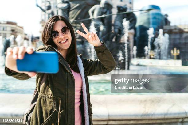 selfies in skopje, north macedonia - skopje stock pictures, royalty-free photos & images