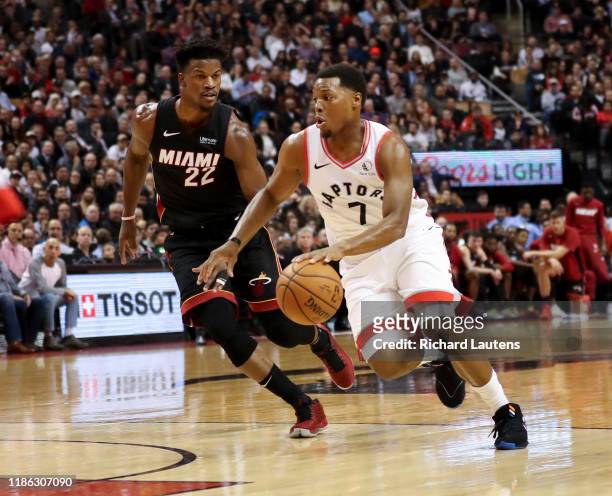 December 3 In the first half, Toronto Raptors guard Kyle Lowry works the ball up the court around Miami Heat forward Jimmy Butler The Toronto Raptors...