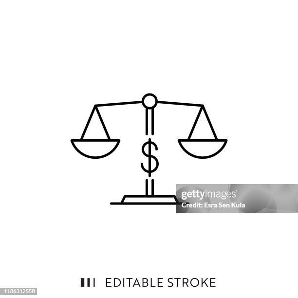 stockillustraties, clipart, cartoons en iconen met pictogram financieel saldo met bewerkbare lijn en pixel perfect. - scale