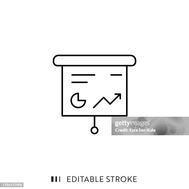 presentation icon with editable stroke and pixel perfect. - online learning logo stock illustrations