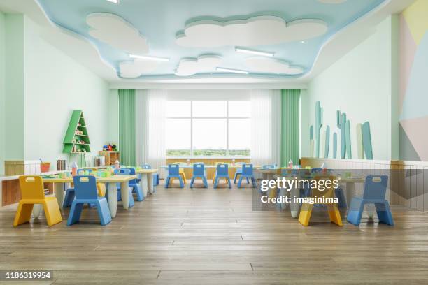 vorschulklassenzimmer - kindergarten stock-fotos und bilder