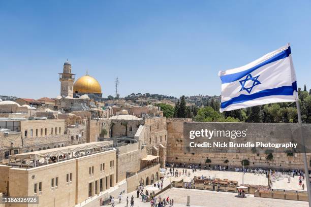 jerusalem, old city, israel - israeli flag stock pictures, royalty-free photos & images