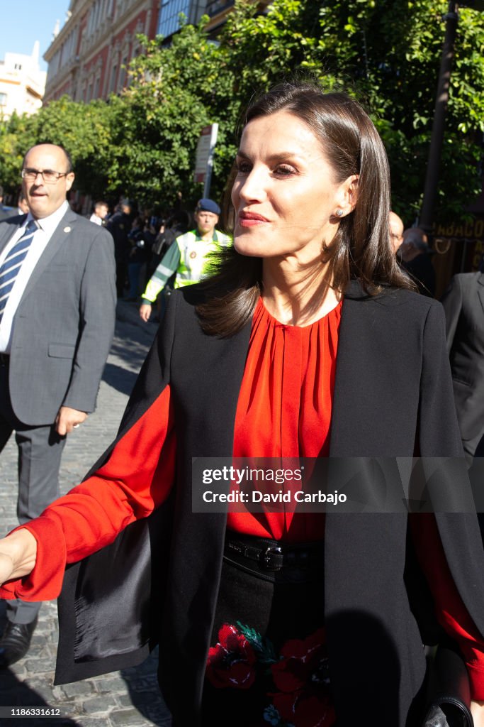 Spanish Royals Attend A Meeting With ASALE In Seville