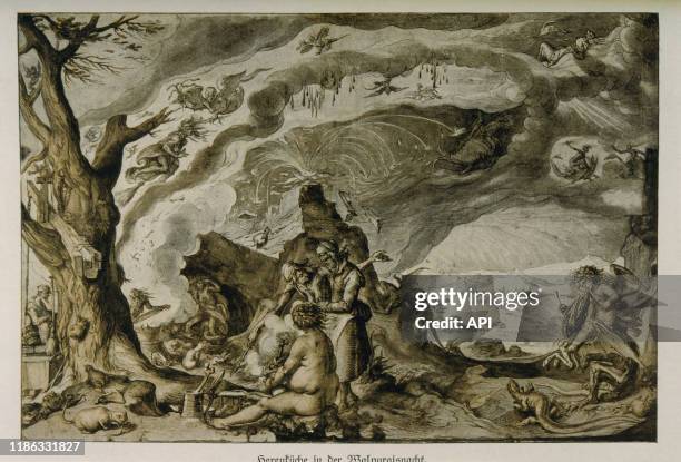 Festin de sorcières pendant la nuit de Walpurgis, au XVIème siècle, Jacques de Gheyn le jeune.