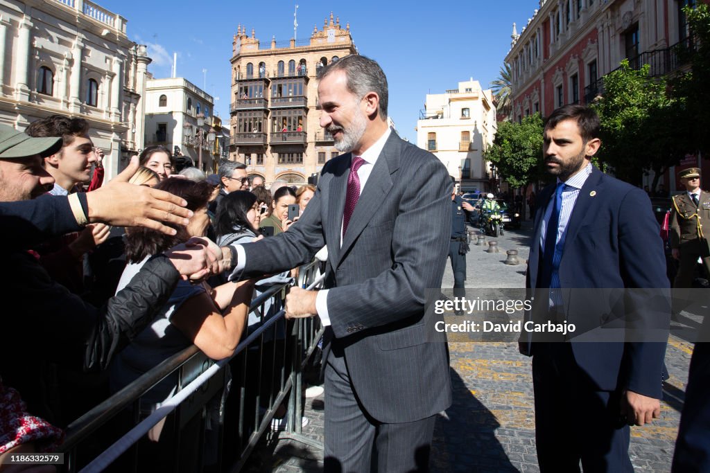 Spanish Royals Attend A Meeting With ASALE In Seville