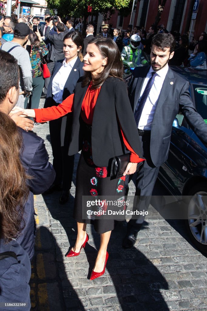 Spanish Royals Attend A Meeting With ASALE In Seville