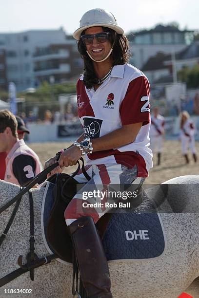 Ollie Locke from Made in Chelsea attends the British Beach Polo Championships at Sandbanks Beach on July 9, 2011 in Poole, England.