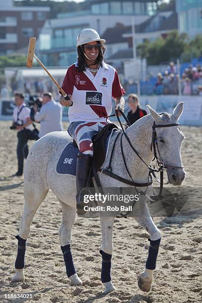 Ollie Locke from Made in Chelsea attends the British Beach Polo Championships at Sandbanks Beach on July 9, 2011 in Poole, England.