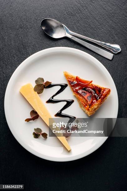 quince dessert with cheese. - quince restaurant stock pictures, royalty-free photos & images