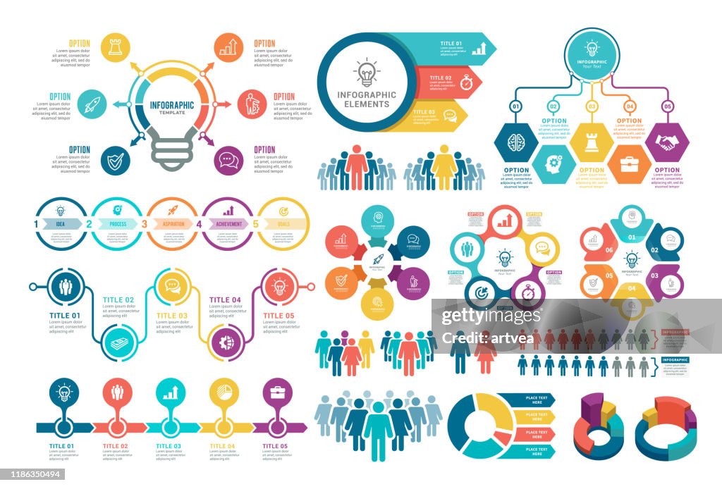 Conjunto de elementos infográficos