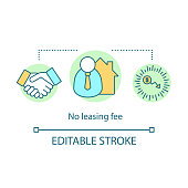 No leasing fee concept icon