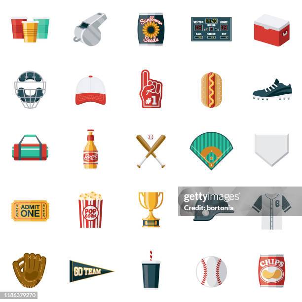 baseball icon set - baseball scoreboard stock-grafiken, -clipart, -cartoons und -symbole