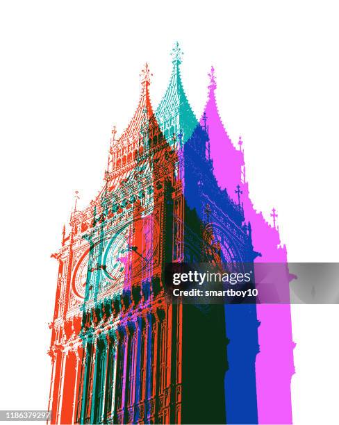 houses of parliament and big ben - big ben london stock illustrations