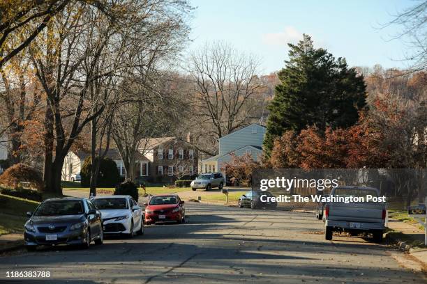 Homes on Rollins Drive SW in the country club neighborhood of Leesburg, VA on November 24, 2019.