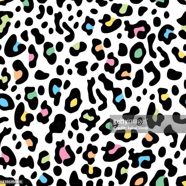 leopard spots pattern pastel - fancy cat stock illustrations