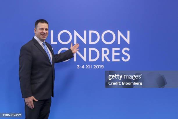 Juri Ratas, Estonia's prime minister, arrives for a North Atlantic Treaty Organisation Leaders' meeting at the Grove Hotel near Watford, U.K., on...