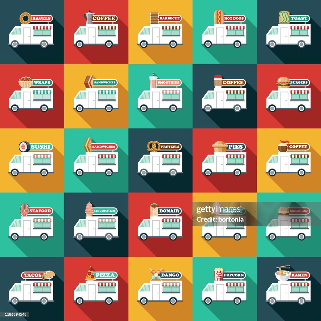 Food Truck Icon Set