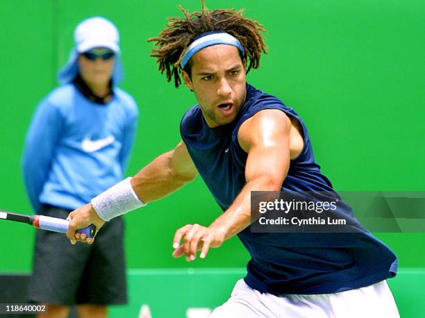 James Blake defeated Jose Acasuso 6-1, 6-4, 6-4. During 2003 Australian Open - Men's Singles - Second Round - James Blake vs Jose Acasuso in...