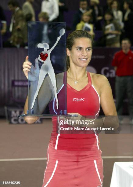 Amelie Mauresmo defeated French compatriot Mary Pierce 6-1, 7-6 to win the Gaz de France on February 12, 2006