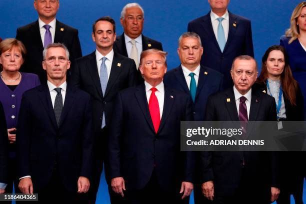 Nato heads of government : NATO Secretary General Jens Stoltenberg, US President Donald Trump, Turkey's President Recep Tayyip Erdogan, German...