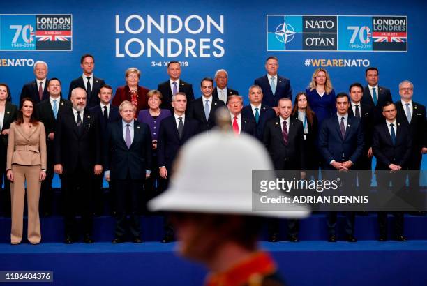 Nato heads of government : Belgium's Prime Minister Sophie Wilmes, Albania's Prime Minister Edi Rama, Britain's Prime Minister Boris Johnson, NATO...