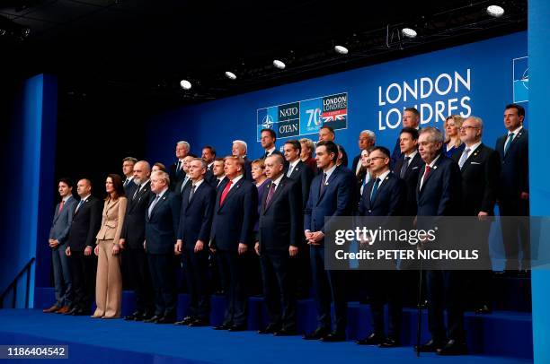 Nato heads of government : Canada's Prime Minister Justin Trudeau, Bulgaria's President Rumen Radev, Belgium's Prime Minister Sophie Wilmes,...