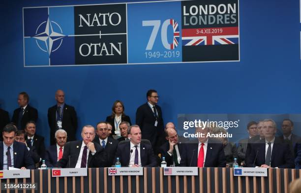 Turkish President Recep Tayyip Erdogan , NATO Secretary General Jens Stoltenberg , US President Donald Trump and British Foreign Minister Dominic...