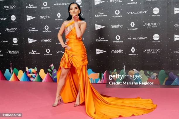 American singer, songwriter and actres Becky G attends 'Los40 music awards 2019' photocall at Wizink Center on November 08, 2019 in Madrid, Spain.