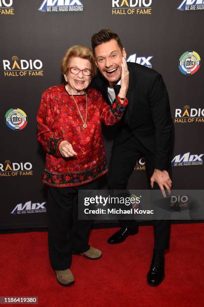 Inductees Dr. Ruth Westheimer and Ryan Seacrest attend the Radio Hall of Fame Class of 2019 Induction Ceremony at Gotham Hall on November 08, 2019 in...