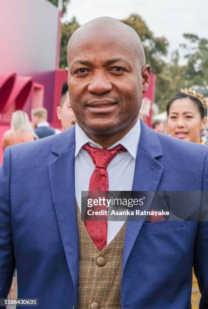 Former West Indian cricketer Brian Lara attends Stakes Day at Flemington Racecourse on November 09, 2019 in Melbourne, Australia.